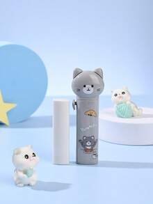 1pc/2pcs/4pcs Kawaii Cat Retractable Eraser, Push-Pull Design Cartoon Kitties Style Less Dust Cleaning Tools For Pencil Correcting, Student Back To School Gift Reward - Multicolor - View 3