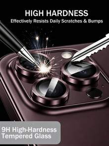 Mr. War Gorilla 6pcs [Wine Red CD Pattern Lens Ring] With Advanced Adhesive For Easy Installation, Glass Material For High-Definition Lossless Photo And Video Quality, Anti-Collision, Anti-Scratch, Anti-Fingerprint Residue, Phone Lens Accessory, Waterproof, Anti-Fingerprint, Compatible With IPhone Duo/18promax/18pro/18/17e/17 Pro Max/17 Pro/17Air/17/16 Pro Max/16 Pro/16 Plus/16/15 Pro Max/15//14/13/12 And Other Models. - Burgundy - View 3