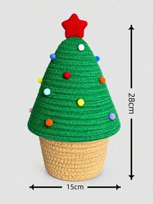 Keranjang Penyimpanan Meja Anyaman Berbentuk Pohon Natal dengan Tutup Kerucut yang Dapat Dilepas, Hiasan Bintang dan Bola, Ember Penyimpanan dengan Tutup, Cocok untuk Kosmetik, Perhiasan, Jepit Rambut, Lipstik, Pulpen, Kunci, Meja Rias, Meja Kantor, Kamar Tidur, Pajangan Pesta, Hadiah Musim Dingin - Beraneka warna - View 14