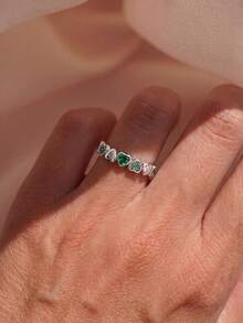 1pc Heart-Shaped Diamond Ring, Exquisite Unique Jewelry Gift, Suitable For Ball, Party, Gathering - Heart Ring Diamond - View 3
