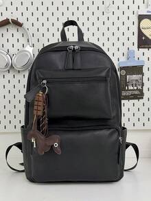 Ransel Kulit PU Retro Minimalis, Tas Tangan Multi-Kompartemen Kapasitas Besar, Tas Serbaguna Unisex untuk Pelajar, Sekolah, Perjalanan Sehari-hari, dan Penyimpanan Laptop - MultiWarna - View 13