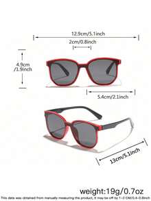 2pcs 3-8Y Kids Contrast Color Square PC Frame Lightweight Eyeglasses, Cute Two-Tone Design For Daily Party Wear With Glasses Box - Multicolor - View 10