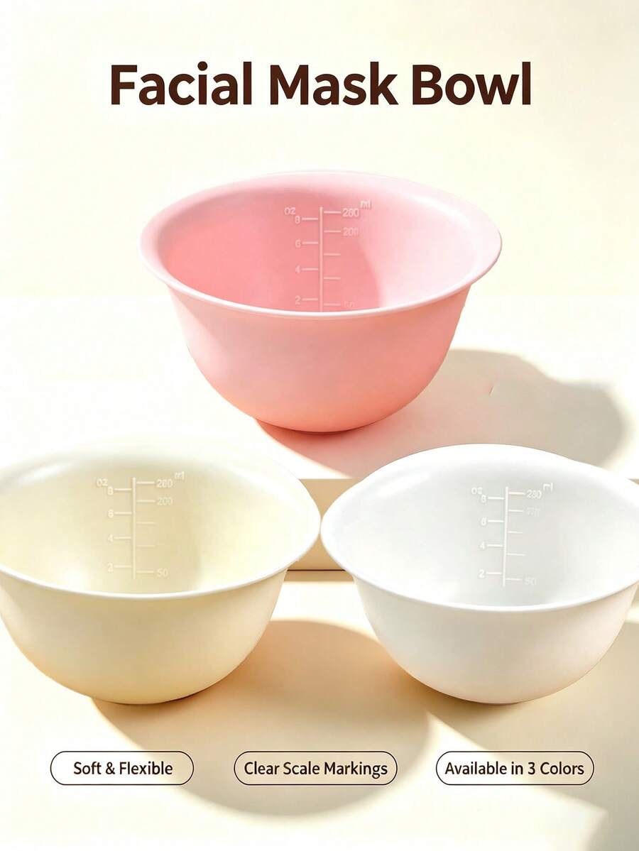 Silicone Facial Mask Bowl, Home Skincare DIY Mixing Bowl, Soft Reusable Mask Mixing Bowl, 3 Colors Available - Multicolor - View 1