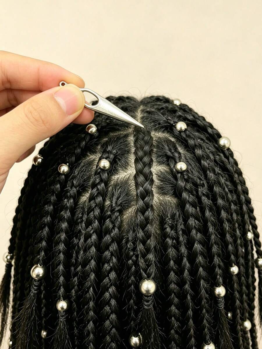3pcs Metal Dreadlock Crochet Hook Set, Gold & Silver Colors Available, DIY Dreadlocks, Hair Extensions, Twist Braids, Wig Braiding; Repair Dreadlocks, Secure Hair Strands - Dreadlock Hair Clip - View 1