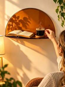 Portable Minimalist Acrylic Display Shelf With Rounded Edges, Dust-Proof Wall-Mounted Storage Rack For Gamers, Suitable For Plants, Kitchen, Apartment Essentials, Home Decor, Coffee Bar, Home Office, Bathroom, Bedroom, Living Room Wall Decoration - Multicolor - View 7