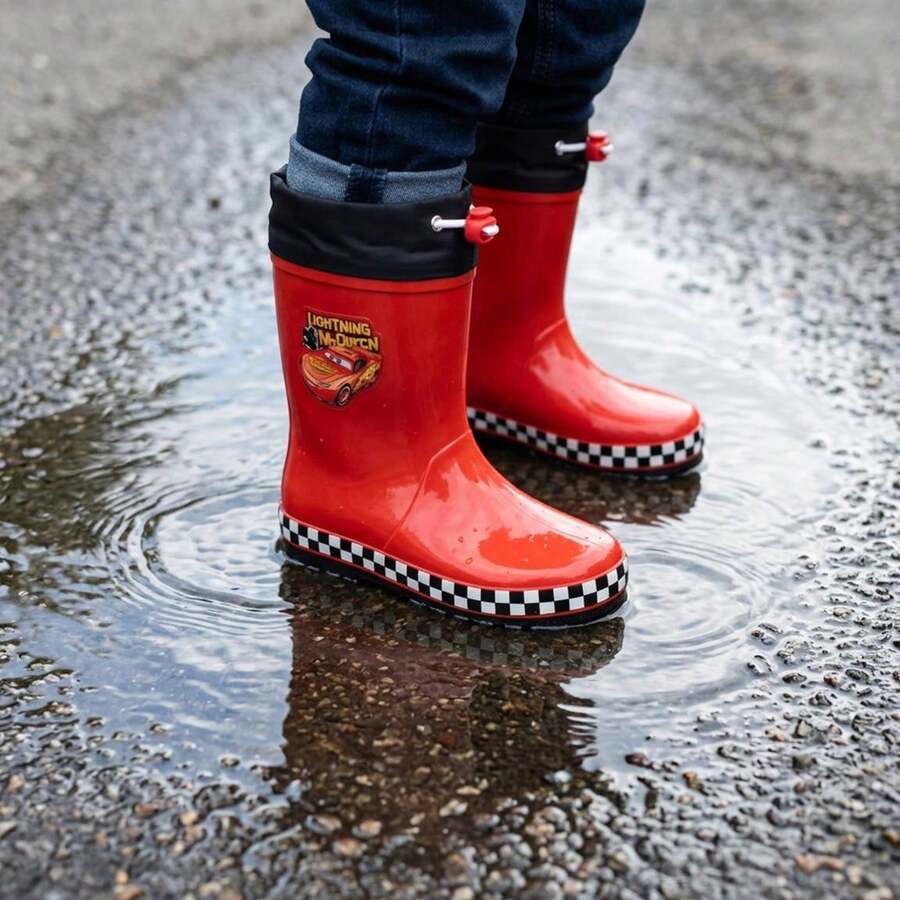 Cerdá Pixar Cars بوت مطر للأولاد، بوت مطر حمراء للأطفال مع تصميم لايتنينج ماكوين، مقاس 32 - الأحمر - مشاهدة 1