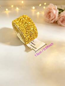 1pc Self-Adhesive Resin Rhinestone Strip Clothing Accessory, DIY Rhinestone Decor - Multicolor - View 12