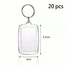 5/10/20pcs Blank Photo Insert Keychains, Transparent Acrylic Photo Frame Key Rings, DIY Photo Pendant Charms, Suitable For Bags, Backpacks, Gift Making - Multicolor - View 7
