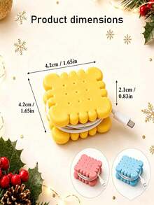 Set Of 3: Minimalist, Creative Cookie-Shaped Cable Organizers-Cute Desktop Tidiers For Portable Cable Management; Suitable For Office Supplies, Desk Organization, And More. - View 4