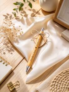 Personalized Wooden Ballpoint Pen With Heart-Shaped Bookmark Set, Customizable Engraving, Graduation Gift, Suitable For Graduates And Book Lovers - Sets - View 5