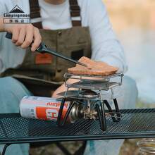 CAMPINGMOON Single Person Stainless Steel Folding Toast Grill Rack, Portable BBQ Grill Net For Camping And Small Gas Stove, US-1615 - Silver - View 5