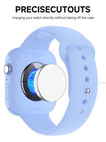 2合1運動矽膠錶帶與錶殼，相容 40mm、41mm、42mm、44mm、45mm、46mm 與 49mm 尺寸。柔軟舒適鉚接矽膠錶帶與防摔鏤空矽膠保護殼，適用於 Series Ultra/12/11/10/9/8/7/6/5/4/SE 機型。中性防水運動錶帶與錶殼套組 - 矽膠錶帶+錶殼-天藍色 - 查看 10