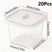 20/50Pcs Square Plastic Dessert Cups With Lids - Transparent, Containers, Suitable For Pudding, Fruit, Mousse, Yogurt, Shortcake - Perfect For Parties, Weddings, Picnics - Multicolor - View 3