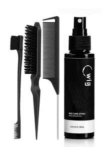 11PCS Lace Wig Styling & Care Set With Fine Mist Spray Bottle, Wig Care Spray, Leopard Paddle Brush, Edge Brush, Styling Comb, Hair Clips And Loop Styling Tools For Professional Salon And Home Wig Maintenance - 100ml - View 11