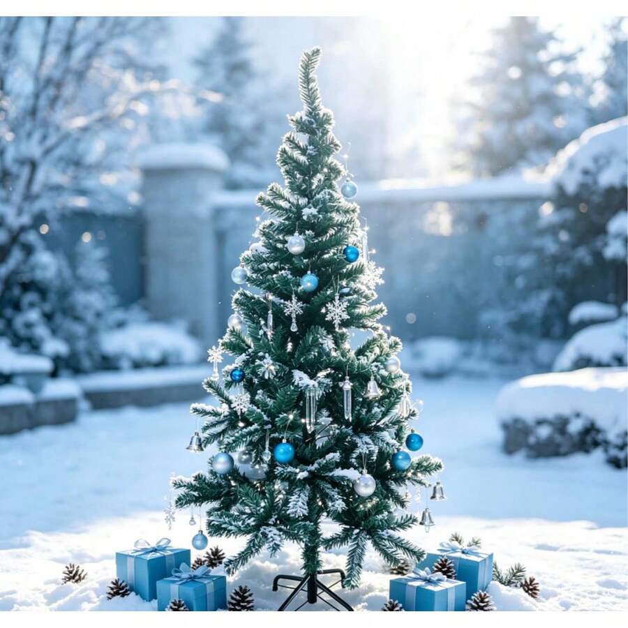 This Realistic Artificial Christmas Tree Is Made Of High-Quality PVC Material, Comes With A Sturdy Metal Foldable Stand. Available In 6 Sizes: 60cm,90cm,120cm,150cm,180cm,210cm. Easy To Assemble And Store. Reusable For Many Holiday Seasons. - Green - View 1
