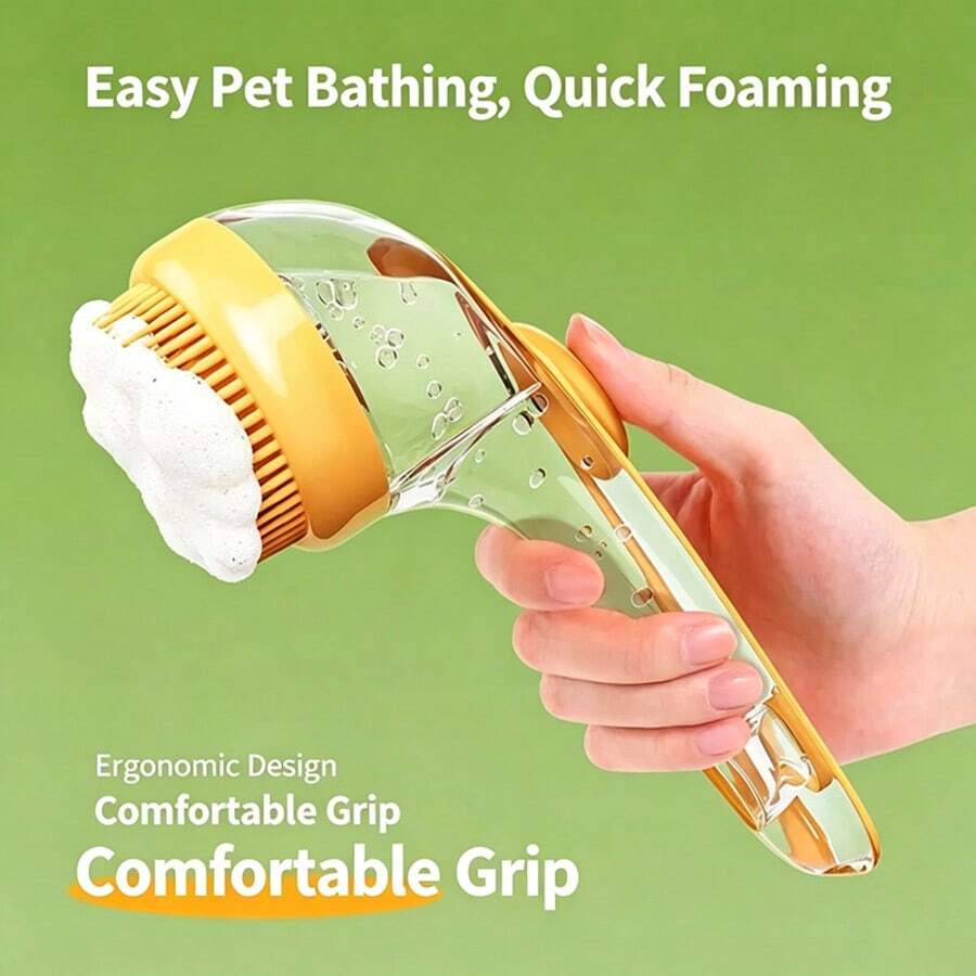 Pet Bath Brush Easy Foam, Cat Dog Massage Brush Pet Comb Pet Cleaning Brush Scrubbing Tool, Universal For Cats And Dogs Bathing - Multicolor - View 1