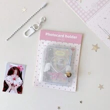 Ins Transparent Glitter Heart Angel Wings Pocket Mini Photo Album, 2 Inch Idol Card Collection Book, Bag Charm Card Holder - Multicolor - View 15