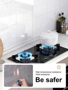 10PCS 30*30CM/11.8*11.8in 0.9㎡ 3D Marble Pattern Aluminum Plastic Board Self-Adhesive Wall Sticker, Faux Tile Wall Decor, Waterproof And Moisture-Proof Marble Sticker For Kitchen Stove Backsplash - Multicolor - View 10