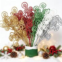 5pcs Christmas Curly Decorative Branches, Random Colors, Multicolor Glitter Floral Sprays, Christmas Tree Holiday Decor - Multicolor - View 4