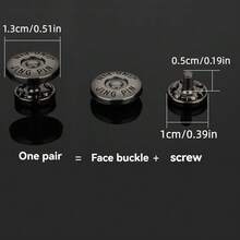 4/10Pcs Men's Sandal Buckles, Nail-Free Sandal Buttons With Screwdriver, Beach Shoes Slippers Fixed Metal Rivet Accessories, Detachable Adjustable Buckle - Multicolor - View 12