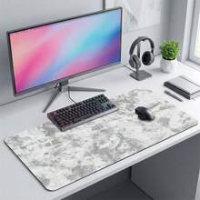 Gray White Textured Extra Long Mouse Pad Non Slip Rubber Base Office Home Gaming Gift For Him Her Back To School Desk Accessories Office Supplies Mousepad Computer Keyboard Pad Laptop Mat - A - View 11