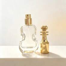 香水噴霧瓶 30ML 空瓶可充填 透明玻璃細霧噴霧器 旅行用 女性禮物 便攜小提琴造型瓶 金色瓶蓋 - 金色 - 查看 5