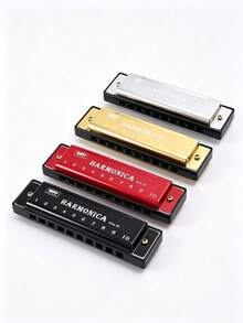 [SKETCHIA Harmonica] SKETCHIA 10-Hole Chromatic Harmonica C Key | Durable Plastic Polished Finish - Includes Protective Case, Ideal Gift For Beginners - Multicolor - View 2