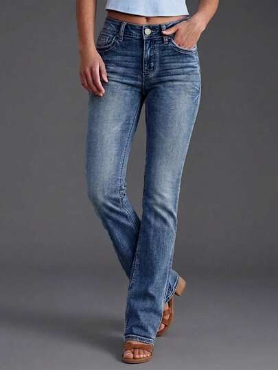 Nouveaux jeans décontractés à boutons et poches pour femmes - Jeans à jambe droite de haute qualité, convenant pour un port quotidien - Jeans pour femmes les plus vendus au printemps et à l'automne