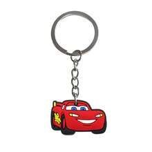 Disney Cars Movie Keychain PVC Soft Rubber Lightning McQueen Car Pendant Backpack Key Charm - A - View 6