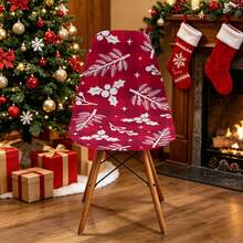 1/2/4/6pcs Christmas Print Shell Chair Covers Elastic Chair Covers For Home, Hotel, Restaurant Chairs, Casual Armless, Suitable For Kitchen, Office, Dining Room And Living Room - Multicolor - View 10