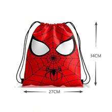Disney 1pc Drawstring Gift Bag, Spider Web Print Polyester Drawstring Bag, Superhero Theme Birthday Party Candy Storage Bag - Multicolor - View 7