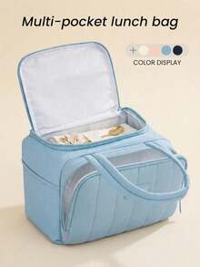 Dopamine Color Insulated Lunch Bag, Suitable For Students/Teachers/Office Workers, 6L Cute Soft Large Capacity, Suitable For Picnic, Outdoor, Waterproof Portable Reusable Lunch Tote Bag, Suitable For School & Office, Keep Food Fresh And Delicious, Bento Box, Back To School Essential - Multicolor - View 2