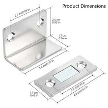 Lnvisible Magnetic Cabinet Catch Set Ultra-Slim L-Shaped Magnetic Catch; Easy To Install; Suitable For Kitchen Cabinets And Wardrobe Doors; Ensures Secure Closure. - A - View 2