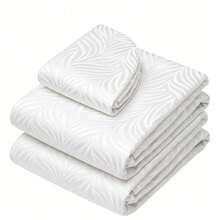 Premium 3 Pieces Massage Bedding Set - Ultra-Soft Wavy Texture SPA Bedding, Includes Extra Large Flat Sheet, Deep Pocket Fitted Sheet And Face Cover, Suitable For Massage Bed, Beauty Bed, Therapy Bed, Comfortable And Durable Texture, Easy To Clean - Multicolor - View 11