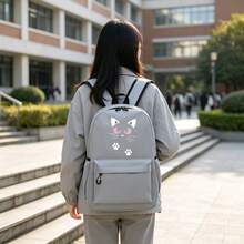 A Fashionable Backpack, Unisex, Suitable For All Seasons, Cute Print, Ideal For Students' Daily Commute, Essential For Travel And Outings, Large Capacity Compartment Can Store Laptop And Various Learning Supplies, Backpack. - Backpack - View 5
