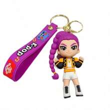 Hasbro Gantungan Kunci Karakter Kpop Demon Hunters Lucu, Figur PVC 3D, Gantungan Kunci, Liontin Ransel, Boneka Iblis Harimau Biru Kartun, Hiasan Tas, Hadiah untuk Penggemar - Gaya acak - View 4
