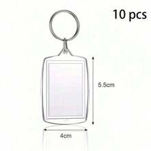 5/10/20pcs Blank Photo Insert Keychains, Transparent Acrylic Photo Frame Key Rings, DIY Photo Pendant Charms, Suitable For Bags, Backpacks, Gift Making - Multicolor - View 11