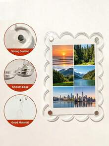 Acrylic Magnetic Refrigerator Photo Frames, Clear Wavy Edge Acrylic Photo Frames, Suitable For Mini And Wallet Size Photos, Clear Refrigerator Magnet Photo Display Stand, Wallet Size Photo Frames, Refrigerator Decoration - Multiple Styles - View 8