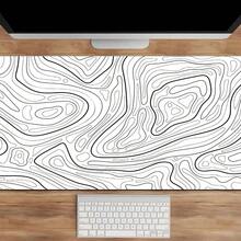 Black And White Mouse Pad, Large Topographic Map Gaming Mouse Pad - Extended Contour Mouse Pad, Laptop Keyboard Pad, With Non-Slip Rubber Base, Stitched Soft Fabric Surface Mouse Pad, Suitable For Home Office - View 8