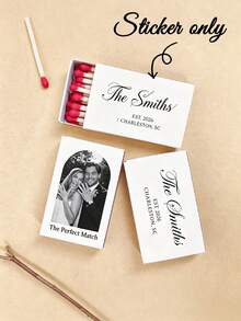 Custom Wedding Photo Matchbooks Personalized Matchbox Wedding Favors The Perfect Match Engagement Bridal Shower Gift - Multicolor - View 2