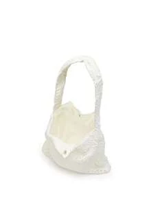 Women's Floral Lace Shoulder Tote Bag, Large Capacity Soft Casual Daily Handbag - White - View 5