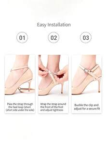 1 Pair Women's Detachable Triangle Fixed Lace-Up High Heel Shoes Anti-Slip Heel DIY Shoe Laces - Multicolor - View 4