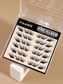 MAANGE 36 Clusters Glue-Free Fluffy Eyelashes, Slanted Fox-Style Cartoon Eyelashes With Pointed Tails, Enlarges Eyes, Creates Natural Makeup Look, No Glue Needed, Exquisite Packaging, False Eyelashes - C - View 2
