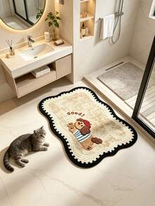 1pc Cute Poodle Doormat, Bathroom Mat, Bathroom Rug, Door Mat, Carpet, Area Rug, Personalized Rug - Multi-color 6 - View 2