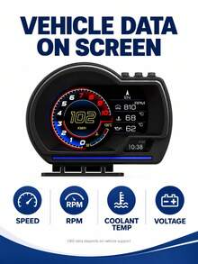 P6 OBD + GPS Car Dashboard Display, Digital Speedometer With Multiple Screen Layouts, RPM, Coolant Temperature & Voltage Display - Head-up Display - View 6