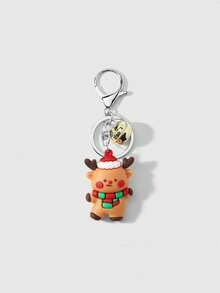 1pc Christmas Series Santa Claus Sleigh Reindeer Snowman Gift Keychain Bag Pendant - Multicolor - View 7