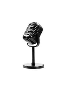 Vintage Microphone Prop With Adjustable Angle, Retro Plastic Simulation Microphone Decoration, Party Gift, Live Performance, Home, Bar Ornament - One Size Fits All - View 9