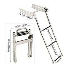 Telescopic Ladder Boat Ladder,Ladders Extendable 3 Step, 661lbs Deck Mount - YDFK36-001000@Color - View 2