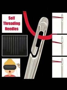 12pcs Stainless Steel Easy Threading Side Hole Sewing Needles, Suitable For Elderly Hand Sewing, DIY Home Crafts - White, Sewing Needles, Needlework, Embroidery, Craft Supplies - Multi-color - View 8