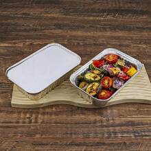 10/20Pcs Rectangular Silver Aluminum Foil Food Containers, 700ml Capacity, Disposable Takeout Boxes With Lids, Suitable For Oven, Air Fryer, Grill, Baking, Picnic Lunch Box - View 3